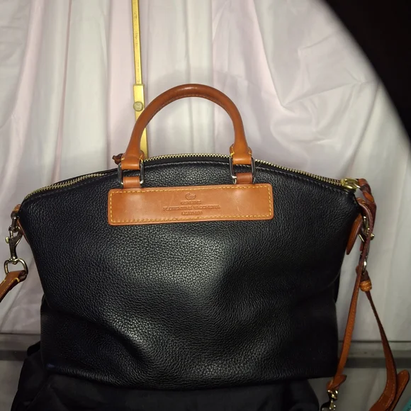 Vintage Dooney & Bourke Leather Black and Brown Hobo Bag - Picture 2 of 3